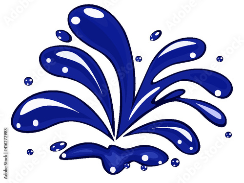 Vector-drawn blue splashes flying in different directions.