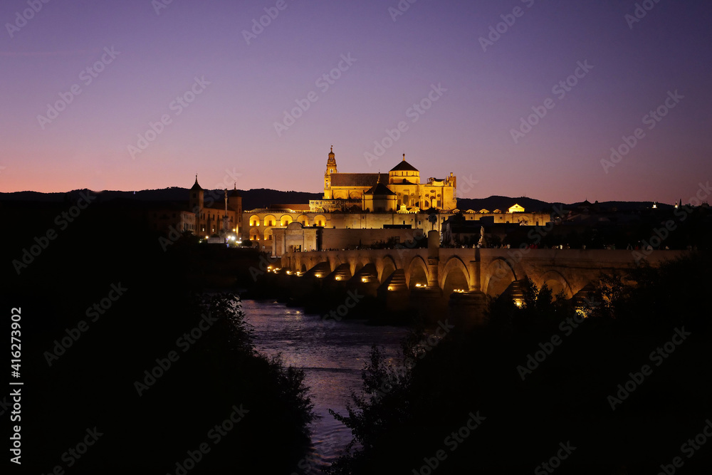 Roman bridge Mosque Cathedral, Cordoba Spain