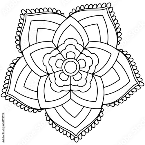 Beautiful Mandala Shape for Coloring. Vector Mandala. Christmas. Oriental. Book Page. Lines
