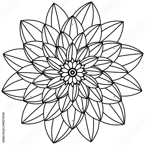Beautiful Mandala Shape for Coloring. Vector Mandala. Christmas. Oriental. Book Page. Lines
