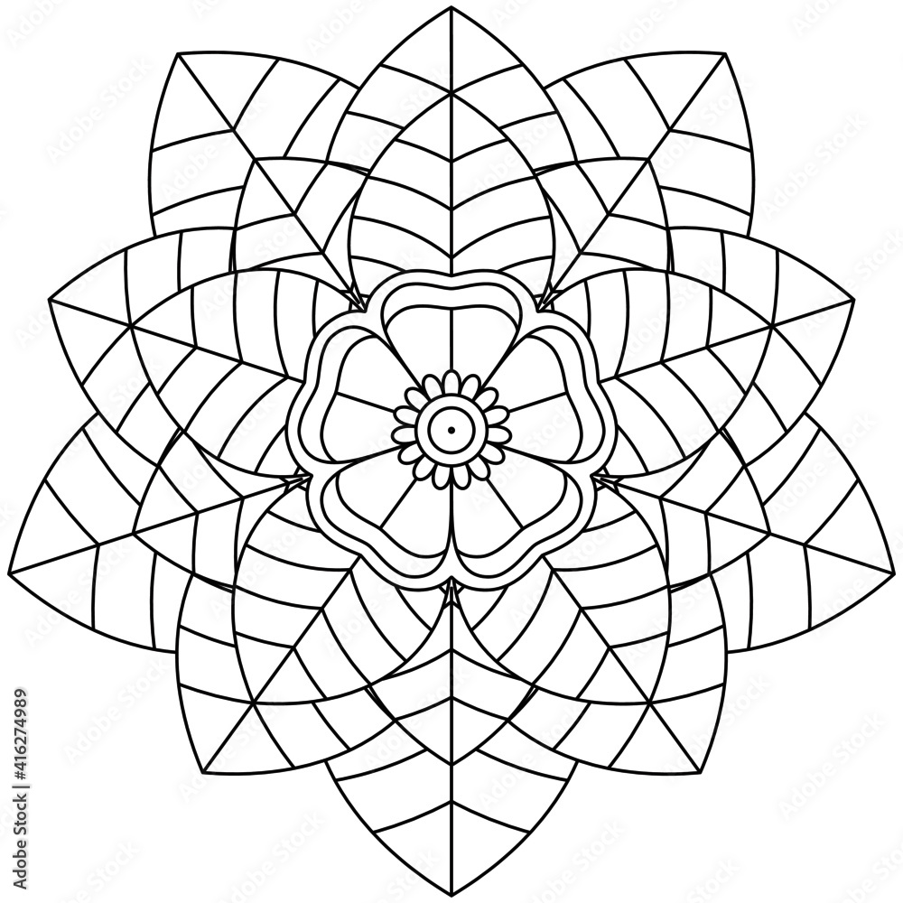 Obraz premium Beautiful Mandala Shape for Coloring. Vector Mandala. Christmas. Oriental. Book Page. Lines 