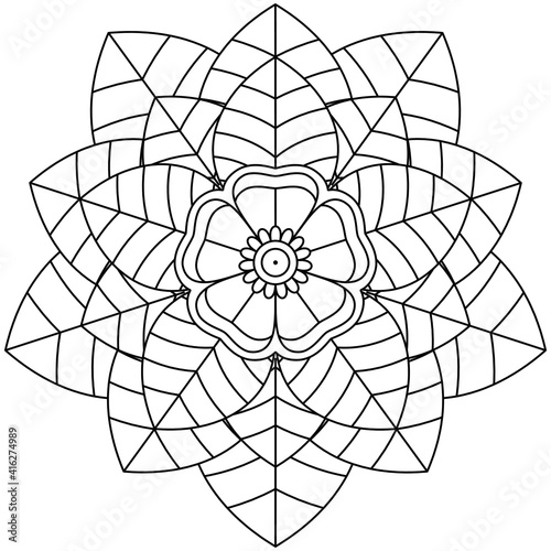 Beautiful Mandala Shape for Coloring. Vector Mandala. Christmas. Oriental. Book Page. Lines
