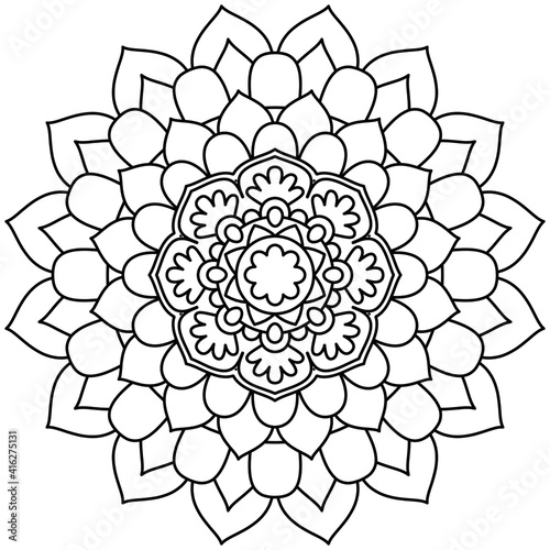 Beautiful Mandala Shape for Coloring. Vector Mandala. Christmas. Oriental. Book Page. Lines
