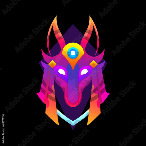 colorful anubis logo design vektor