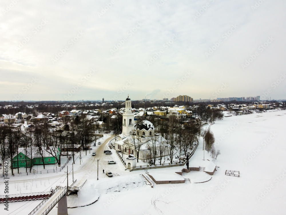 Alexander Nevsky Cathedral from the height of winter, Ust-Izhora