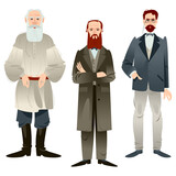 History of Russia. Famous Russian writers. Leo Tolstoy, Fyodor Dostoevsky, Anton Chekhov.
