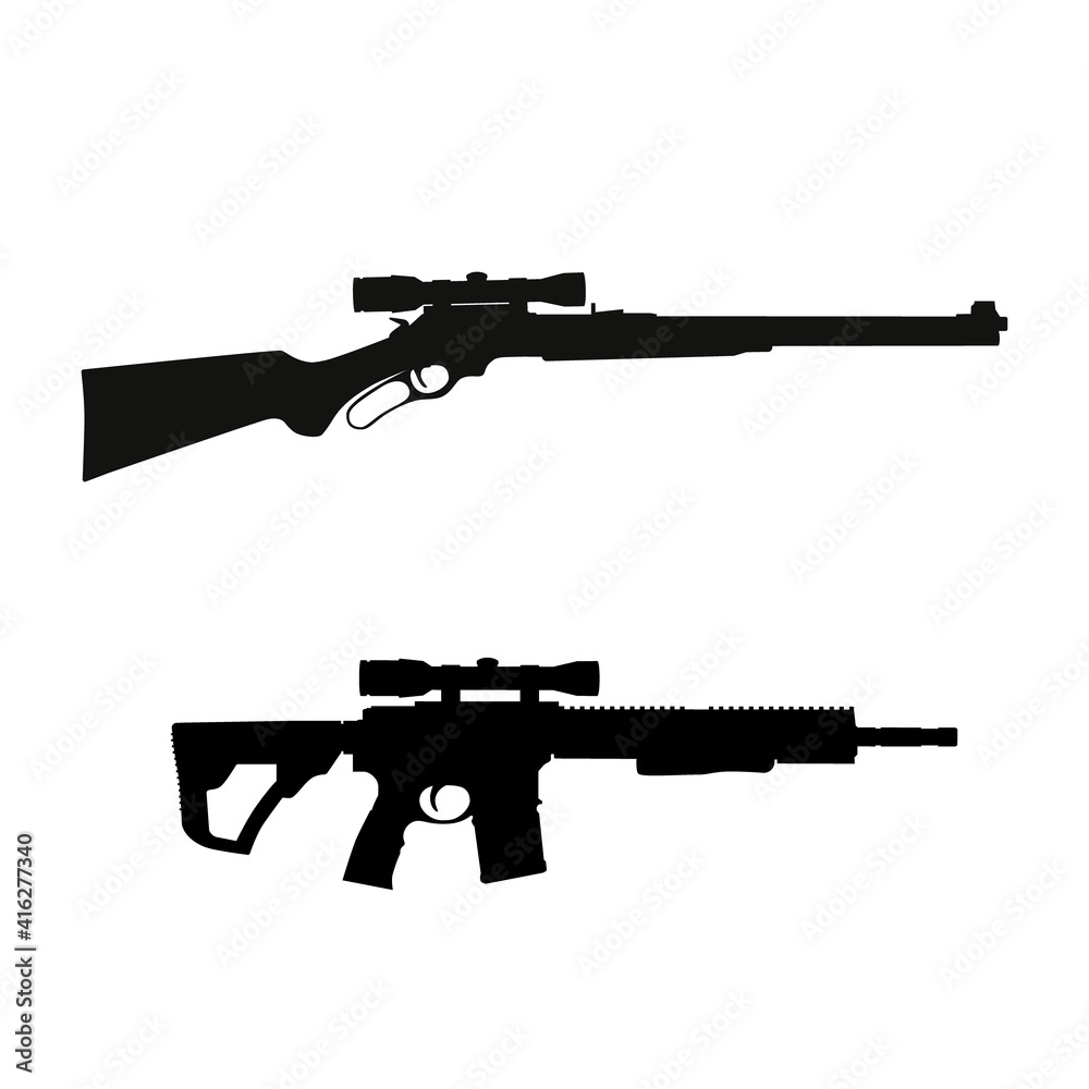 Rifle silhouette vector