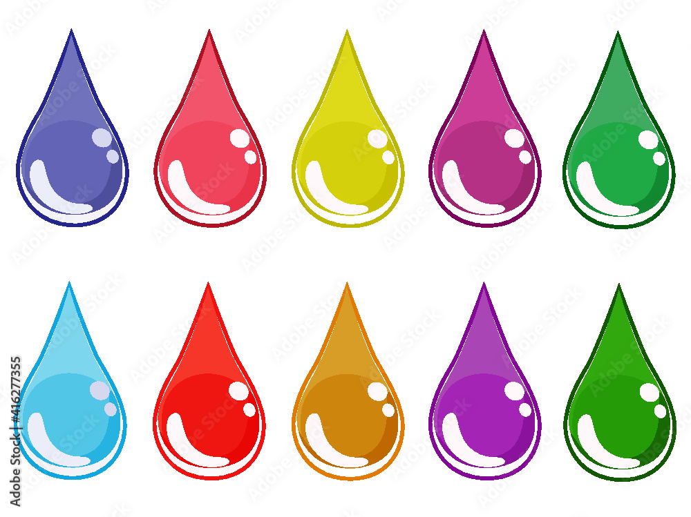 Multi-colored drops. Multi-colored drops.