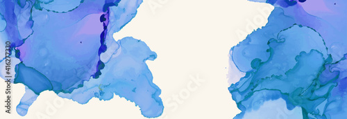 Alcohol ink vector texture banner. Fluid ink abstract background.