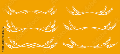 wheat ears spikes set with design elements