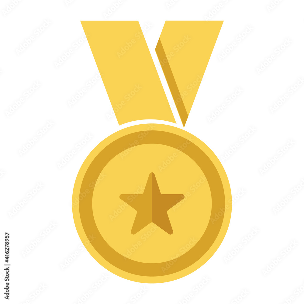 Gold medal with star