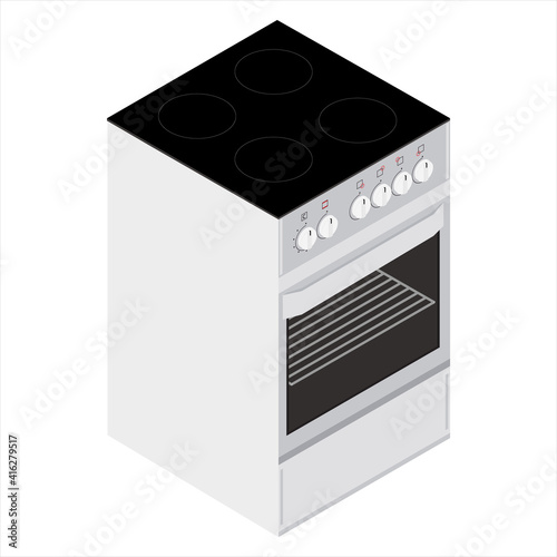Isometric kitchen stove