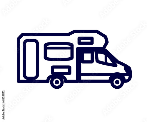 House on wheels on a white background. Symbol. Vector illustration.