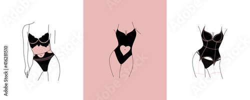 logo linear female figure silhouette. for social media design, store stories, nude shades