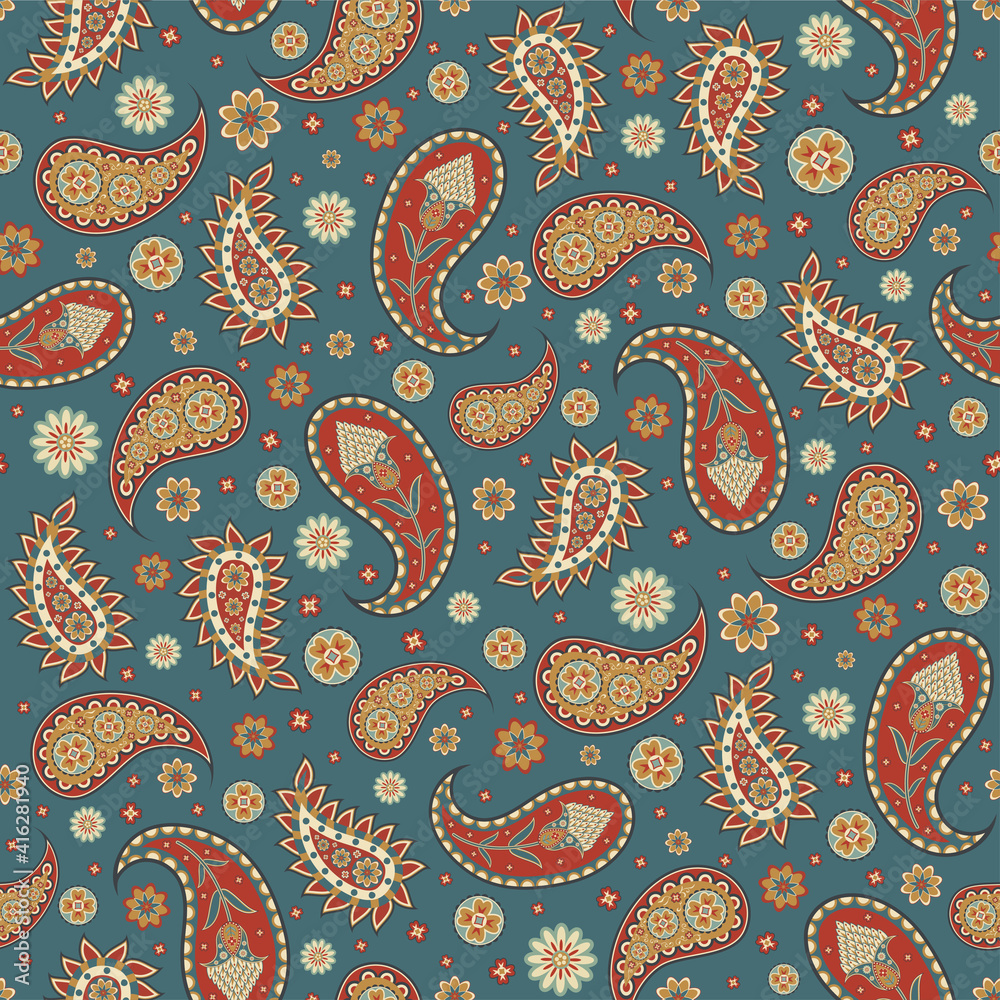 Naklejka premium Seamless Paisley pattern vector background
