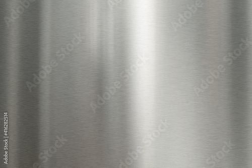 Brushed bright stainless steel metallic surface. background mit space for text. Top view. photo