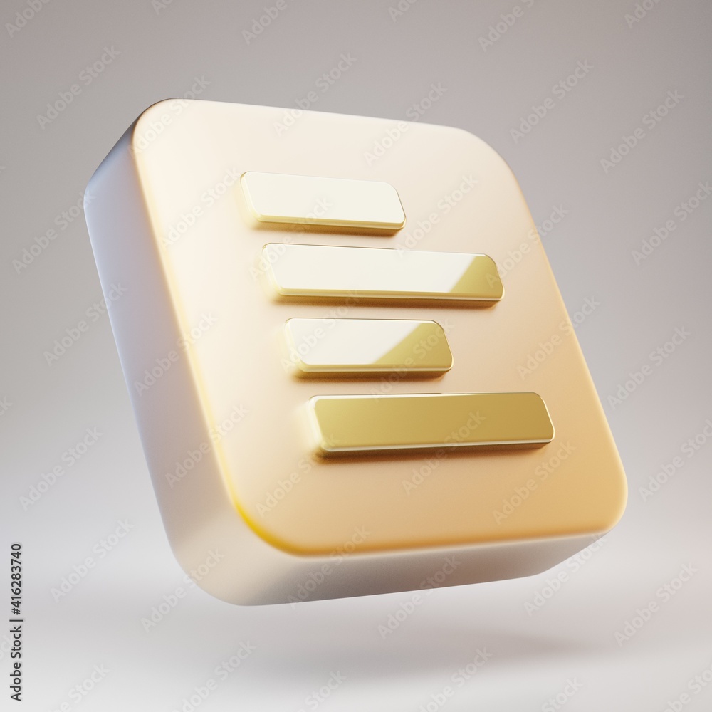 Text Align Left icon. Golden Text Align Left symbol on matte gold plate. Text Align Left icon. Golden Text Align Left symbol on matte gold plate.
