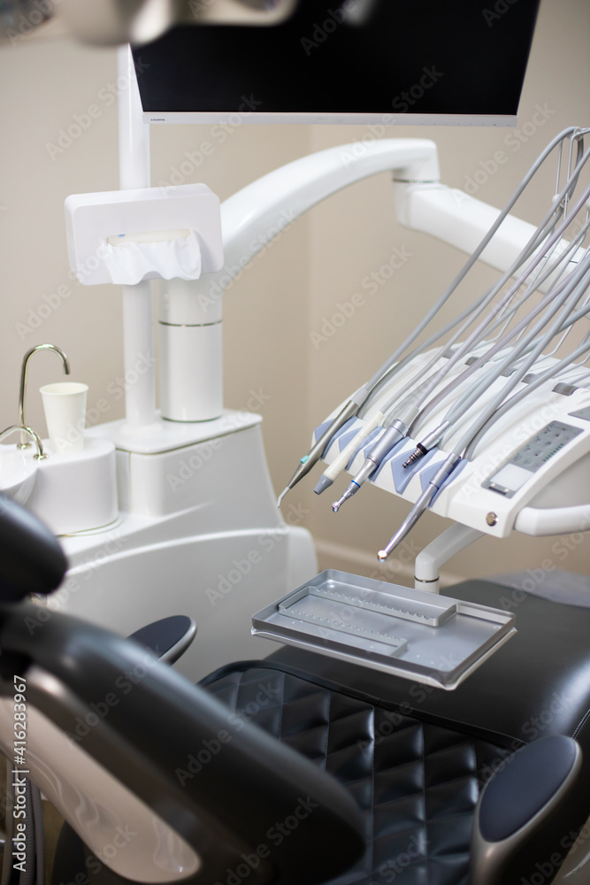 dental chair in a dentist office