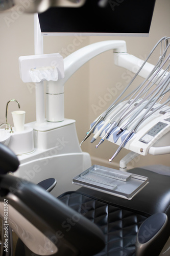 dental chair in a dentist office