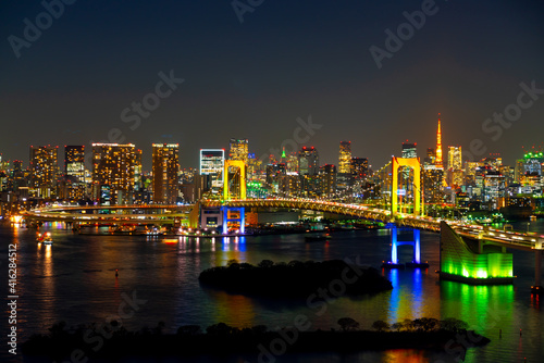 東京夜景　都心の街並み