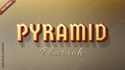 Pyramid Pharaoh text effect design vector