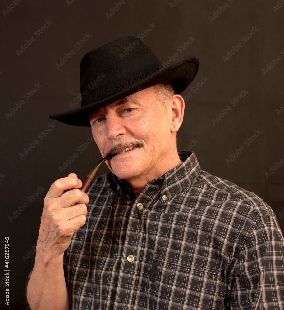 Cowboy in hat with Pipe Cowboy in hat with Pipe