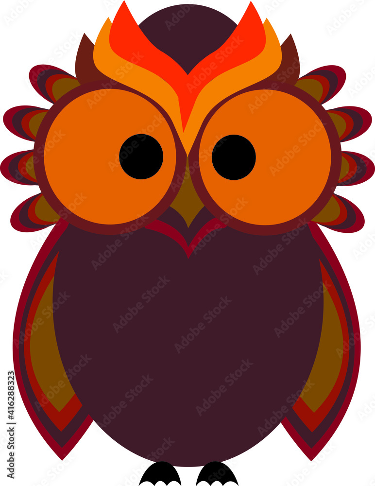 cute vector owl bird icon cartoon animal