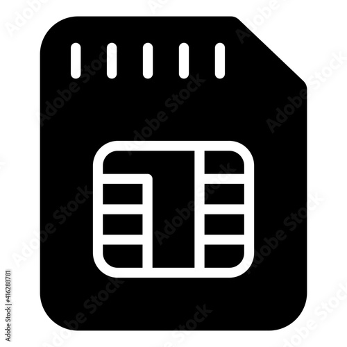 Sim card icon in filled design, editable vector photo