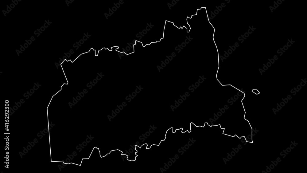 Tartu Estonia region map outline animation Tartu Estonia region map outline animation