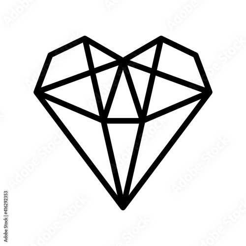 Crystals line vector icon. Geometric gems diamonds vector illustrations collection. For geology or jewelry store