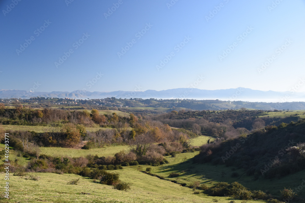 Fototapeta premium Beautiful countryside landscape near Sacrofano, in the center of Italy near Rome.