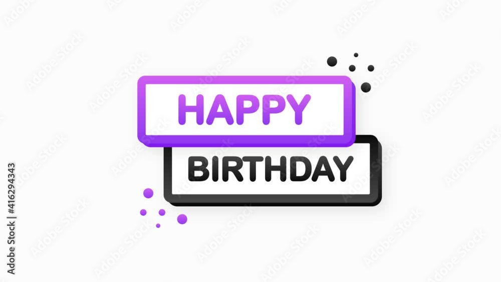 Flat banner with happy birthday speech bubble. Banner for business, marketing and advertising on white background. Motion graphic. Flat banner with happy birthday speech bubble. Banner for business, marketing and advertising on white background. Motion graphic.