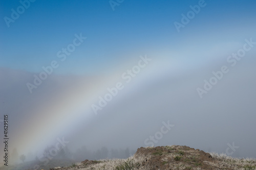 Rainbow in the fog. photo