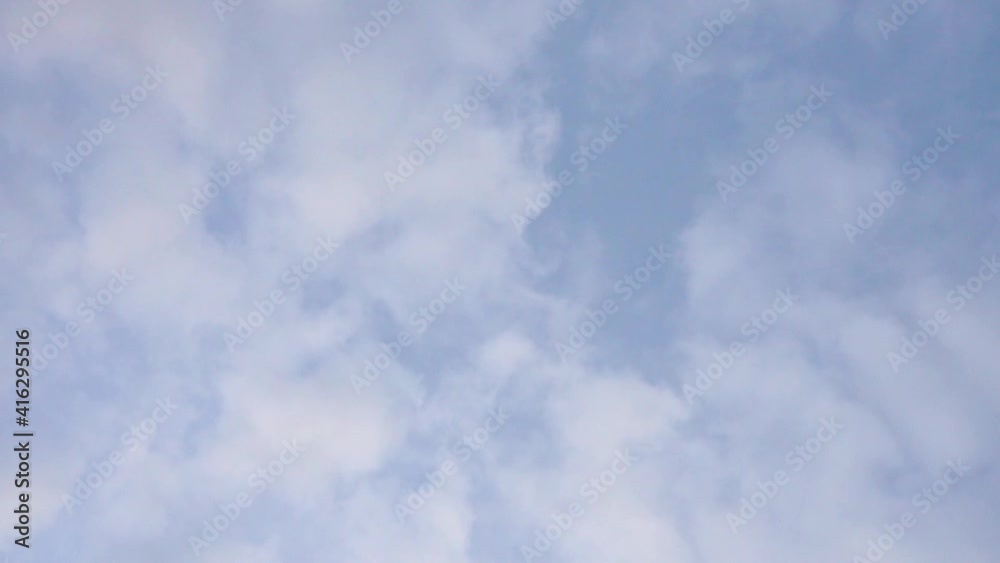 Blue sky. Covered with white