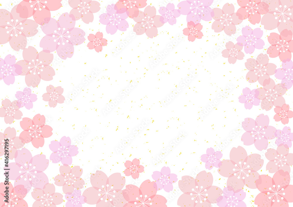 和風 桜 金箔 POP チラシ フレーム 背景 01 和風 桜 金箔 POP チラシ フレーム 背景 01