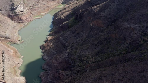 Aerial view of the Ayagaures and Gambuesa dams in the Municipality of San Bartolomé de Tirajana. (Gran Canaria, Canary Islands, Spain, Europe) photo