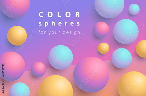 Color spheres for your design. Colored balls on the surface.
