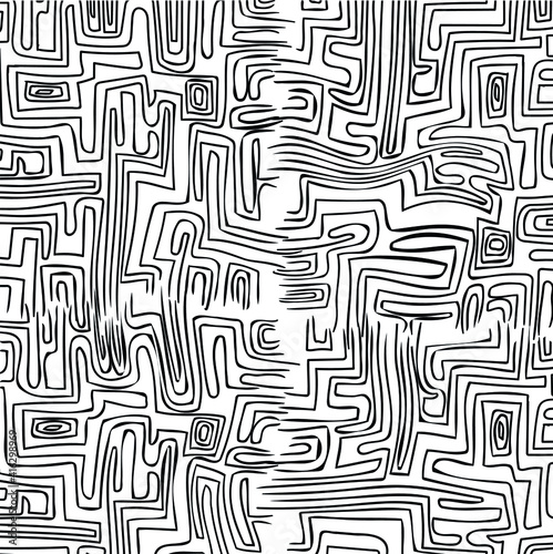 The image is made up of lines that form a maze.