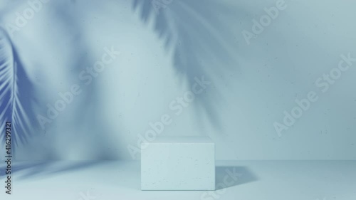 Minimal background with shadow on the wall. Backdrop for product and cosmetic presentation. 3d render