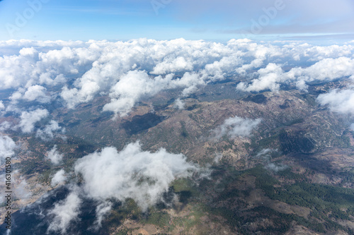 aerial views of dams, landforms, settlements