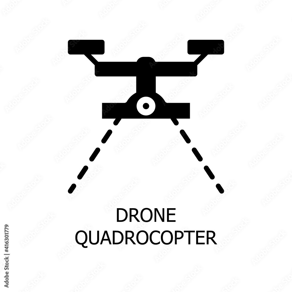Quadcopter, Drone aerial camera icon. Vector Illustration. Outline vector icon for web design isolated on white background Quadcopter, Drone aerial camera icon. Vector Illustration. Outline vector icon for web design isolated on white background