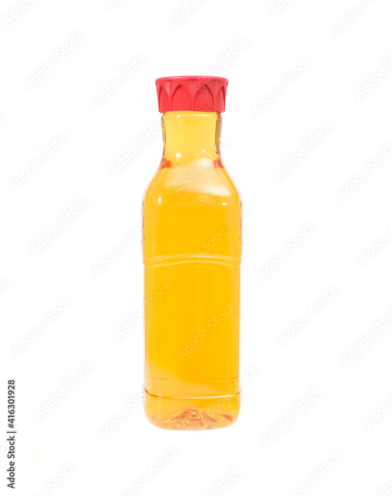 Apple juice bottle mockup isolated on white background Apple juice bottle mockup isolated on white background