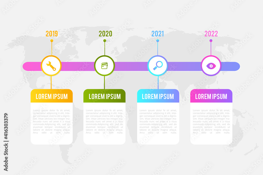 Naklejka premium Timeline infographic template with marketing icons can be used for workflow layout, diagram, annual report.