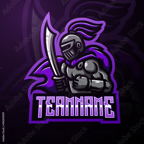 Knight warrior mascot esport logo design