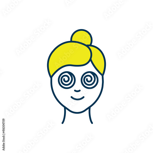 Hypnosis RGB color icon. Trance-like state. Therapy session. Being under therapist control. Substance abuse, bad habits treatment. Intense concentration condition. Isolated vector illustration