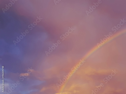 detail of rainbow rainbow in pink and violet sky colors  © juliana