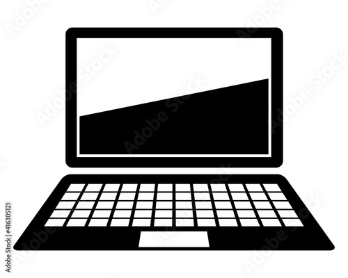 Laptop pictogram. Personal computer portable icon. Vector illustration.
