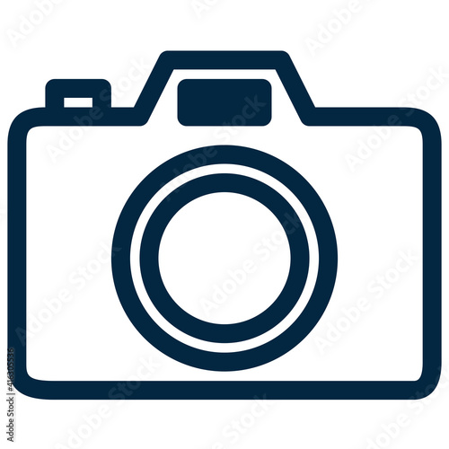 Photo Camera line or outline icon isolated on white background. Photocamera or camera symbol simple for inteface design. photo