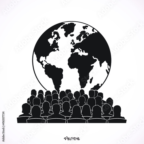 man look at the cinema or movies icon vector, icon vector, cinema hall icon on white background