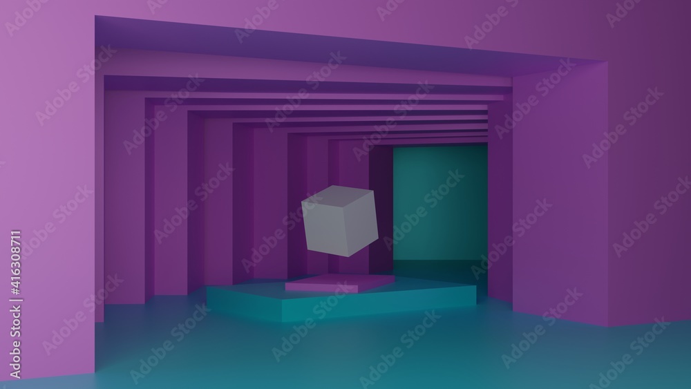 Square tunnel abstract background 3D Square tunnel abstract background 3D